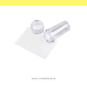 Ștampilă din silicon cu racletă pentru decorațiuni și manichiură franțuzească